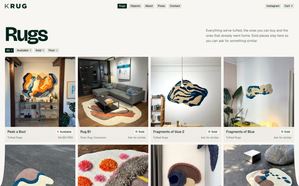Krug Rug website